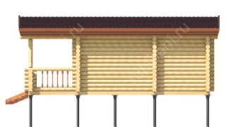 Баня из оцилиндрованного бревна 5×8 (ББ-41), 40 м²