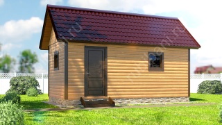Баня из бруса 3×6 (Б-10), 18 м²