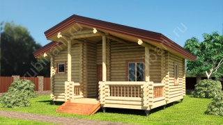 Баня из оцилиндрованного бревна 6×7 (ББ-42), 42 м²