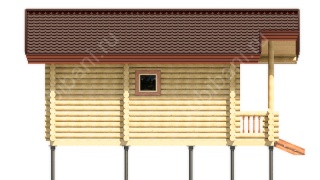 Баня из оцилиндрованного бревна 6×7 (ББ-42), 42 м²