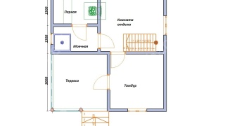 Баня из профбруса 6×6 (Б105), 63 м²