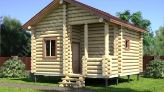 Баня из бревна 5.5×5.5 (ББ-4), 30.25 м²