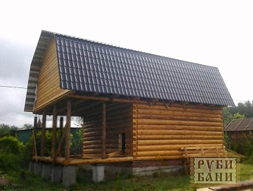 Дом-баня 6×8 с террасой, 48 м²