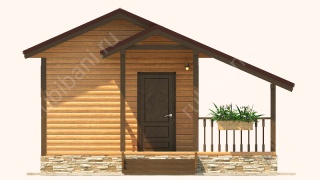 Баня из бруса 6×6 (Б-70), 28 м²