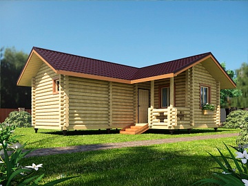 Баня из бревна 6.5×9 (ББ-50), 60 м²