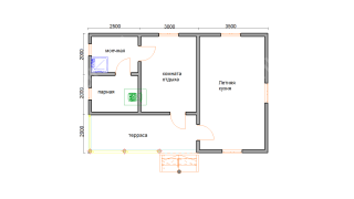 Баня из профбруса 6×9 (Б92), 54 м²