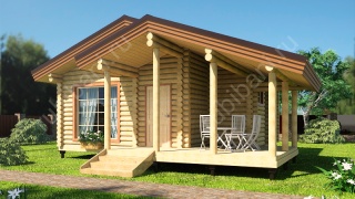 Баня из бревна 6×9 (ББ-49), 60 м²