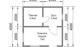 Баня из бруса 4×4 (Б-9), 16 м²