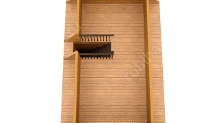 Баня из бруса 6×4 с террасой и мансардой (Б-18), 24 м²