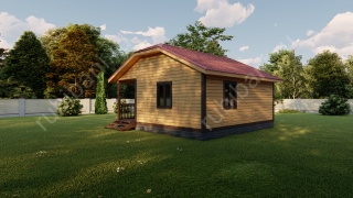 Баня из профбруса 7×7 (Б90), 49 м²