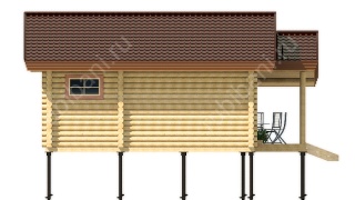 Баня из бревна 6×9 (ББ-49), 60 м²