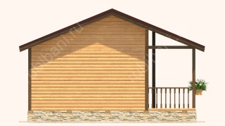 Баня из бруса 5.5×7 (Б-69), 38 м²