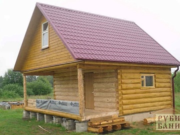 Дом-баня 6×4 с террасой, 24 м²