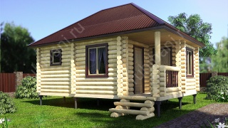 Баня из бревна 4.6×6.5 (ББ-13), 29.9 м²