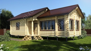 Баня из бревна 5.5×12.2 м (ББ-15), 67.1 м²