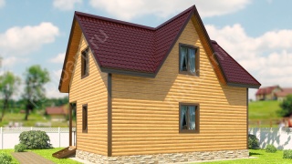 Баня из бруса 6×8 (Б-66), 48 м²