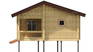 Баня из оцилиндрованного бревна 7×8 м (ББ-48), 48 м²