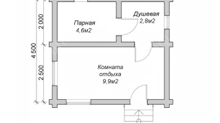 Баня из бревна 4.5×4.5 (ББ-12), 20.25 м²