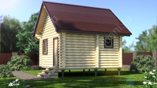 Баня из бревна 4.5×4.5 (ББ-12), 20.25 м²