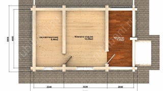 Баня из оцилиндрованного бревна 5×8 (ББ-41), 40 м²
