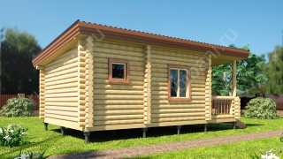 Баня из оцилиндрованного бревна 5×8 (ББ-41), 40 м²