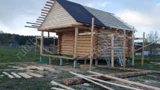 Баня 6×6 с террасой, 48 м²