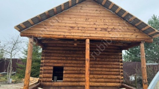 Баня 6×6 м с открытой террасой, 48 м²