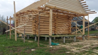 Баня 6×6 с террасой, 48 м²