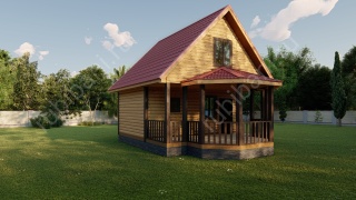 Баня из бруса 6×8 (Б-124), 70 м²