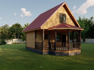 Баня из бруса 6×8 (Б-124), 70 м²