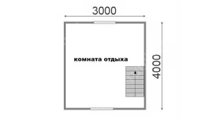 Баня из бруса 4×4 c мансардой (Б-25), 16 м²