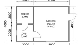 Баня из бруса 6×4 (Б-2), 24 м²