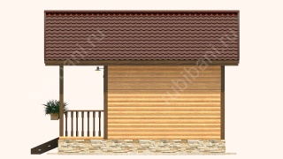 Баня из бруса 5.5×7 (Б-69), 38 м²