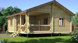 Баня из бревна 8×8.5 (ББ-56), 68 м²