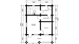 Баня из бревна 5.5×8.5 (ББ-7), 46.75 м²