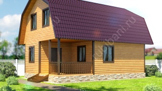 Баня из бруса 6×9 с мансардой (Б-24), 54 м²