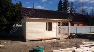Баня из бруса 6×4 с террасой (Б-5), 24 м²