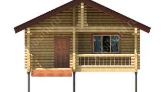 Баня из оцилиндрованного бревна 7×9 м (ББ-45), 63 м²
