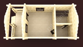 Баня из бревна 4.5×8.5 (ББ-17), 38.25 м²