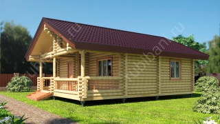 Баня из оцилиндрованного бревна 7×9 м (ББ-45), 63 м²