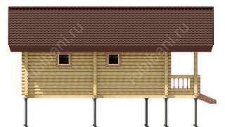 Баня из оцилиндрованного бревна 7×9 м (ББ-45), 63 м²