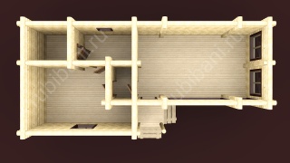 Баня из бревна 5.5×12.2 м (ББ-15), 67.1 м²
