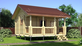 Баня из бревна 5.5×5.5 м (ББ-2), 30.25 м²