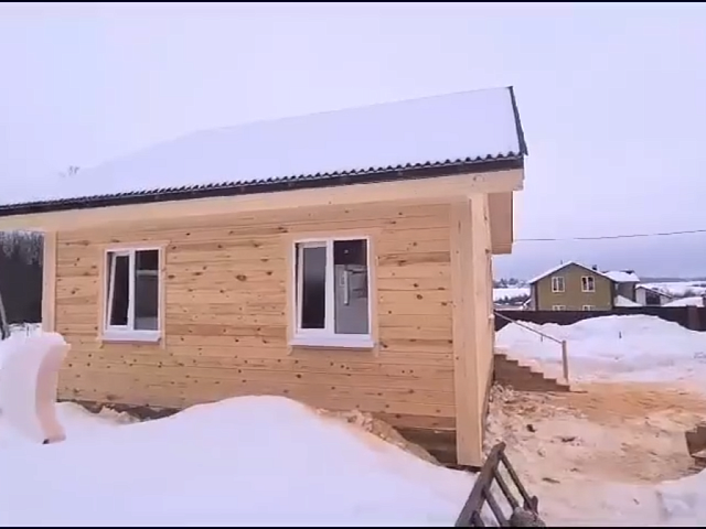 Дом-Баня из бруса с террасой