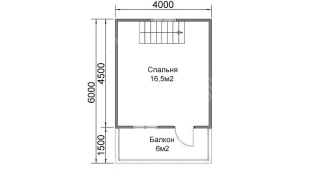 Баня из бруса 6×4 с террасой и балконом (Б-3), 24 м²