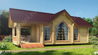Баня из оцилиндрованного бревна 5×11 (ББ-52), 55 м²