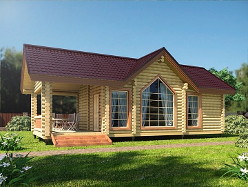 Баня из оцилиндрованного бревна 5×11 (ББ-52), 55 м²