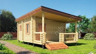 Баня из оцилиндрованного бревна 5×8 (ББ-41), 40 м²