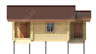 Баня из оцилиндрованного бревна 8.5×9 (ББ-40), 67 м²