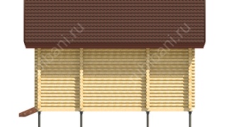 Баня из оцилиндрованного бревна 6×8 (ББ-43), 96 м²
